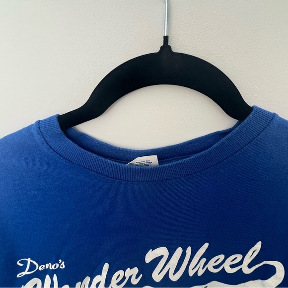 Coney Island Wonder Wheel Brooklyn blue and white sz Small graphic t-shirt - Picture 2 of 8